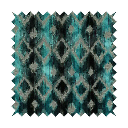 Diamond Pattern Blue Colour Velvet Textured Upholstery Fabric JO-1005 - Roman Blinds