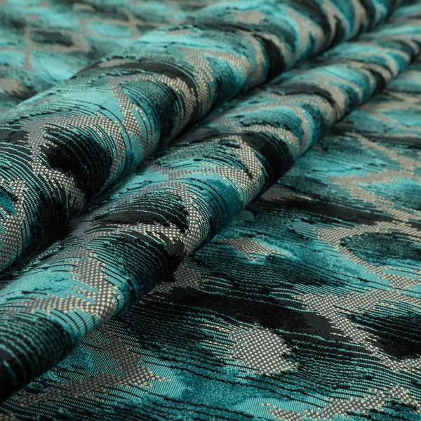 Diamond Pattern Blue Colour Velvet Textured Upholstery Fabric JO-1005 - Made To Measure Curtains