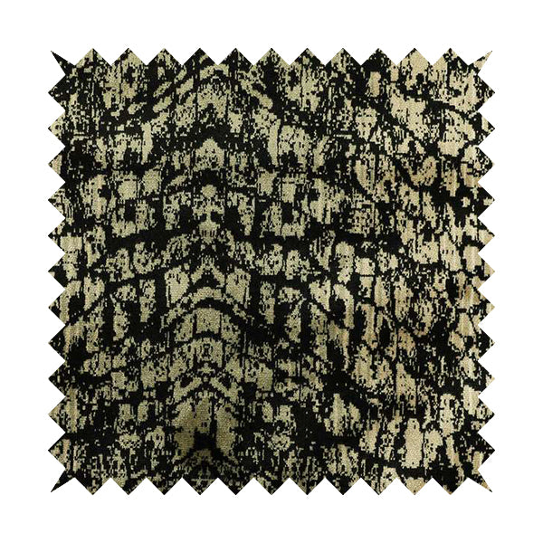 Scale Pattern Black Beige Colour Velvet Textured Upholstery Fabric JO-1006