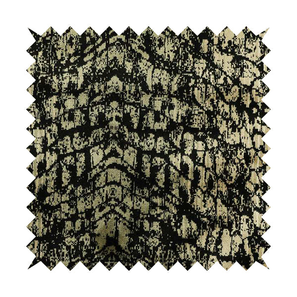 Scale Pattern Black Beige Colour Velvet Textured Upholstery Fabric JO-1006 - Made To Measure Curtains