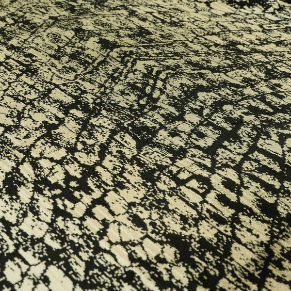 Scale Pattern Black Beige Colour Velvet Textured Upholstery Fabric JO-1006