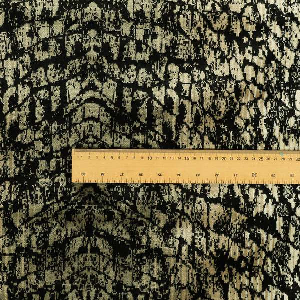 Scale Pattern Black Beige Colour Velvet Textured Upholstery Fabric JO-1006 - Roman Blinds