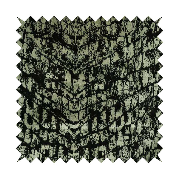 Scale Pattern Black Grey Colour Velvet Textured Upholstery Fabric JO-1007