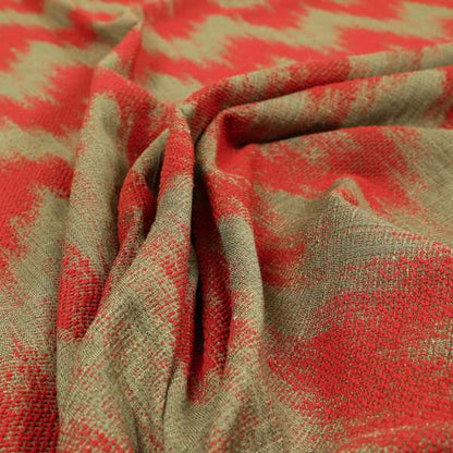 Red Pink Colour Chevron Striped Wave Pattern Chenille Upholstery Fabric JO-1017 - Made To Measure Curtains