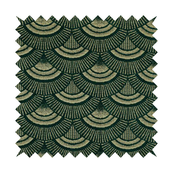 Teal Silver Colour Zentangle Geometric Pattern Soft Chenille Upholstery Fabric JO-1019 - Roman Blinds