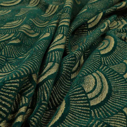 Teal Silver Colour Zentangle Geometric Pattern Soft Chenille Upholstery Fabric JO-1019 - Made To Measure Curtains