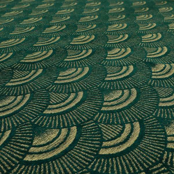 Teal Silver Colour Zentangle Geometric Pattern Soft Chenille Upholstery Fabric JO-1019