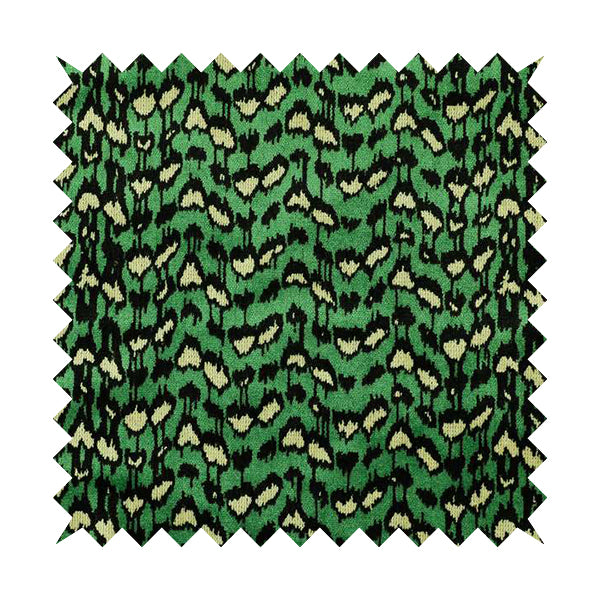 Green Black Colour Jungle Falling Leafs Pattern Soft Velvet Upholstery Fabric JO-1021 - Made To Measure Curtains