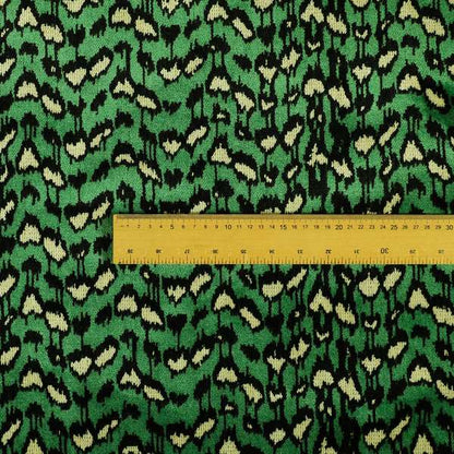 Green Black Colour Jungle Falling Leafs Pattern Soft Velvet Upholstery Fabric JO-1021 - Made To Measure Curtains