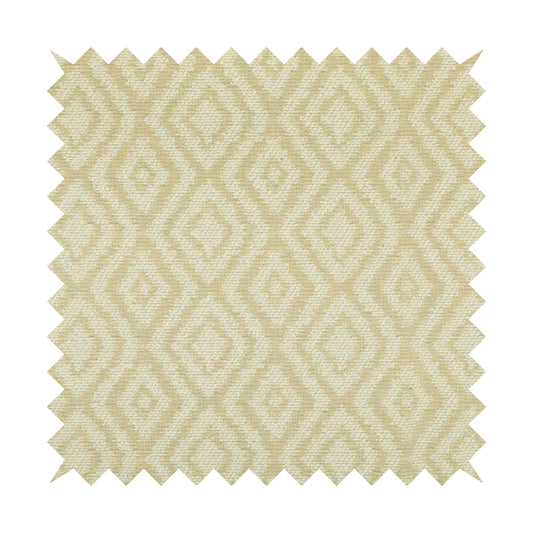 Cream Beige Colour Geometric Pattern Soft Chenille Upholstery Fabric JO-1022