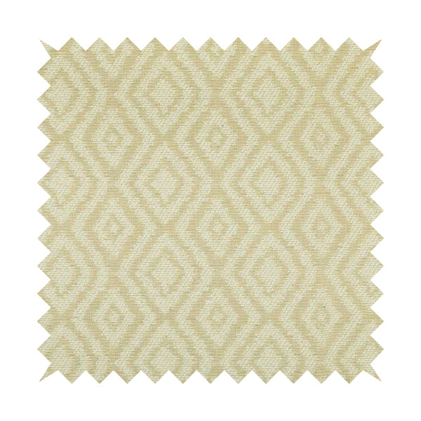 Cream Beige Colour Geometric Pattern Soft Chenille Upholstery Fabric JO-1022 - Handmade Cushions