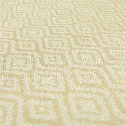 Cream Beige Colour Geometric Pattern Soft Chenille Upholstery Fabric JO-1022