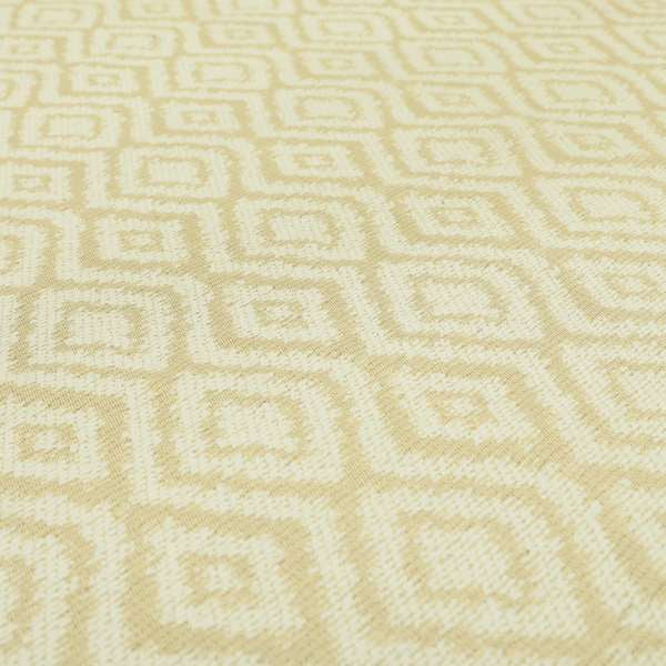 Cream Beige Colour Geometric Pattern Soft Chenille Upholstery Fabric JO-1022 - Handmade Cushions