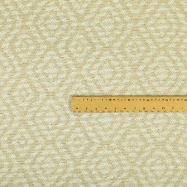 Cream Beige Colour Geometric Pattern Soft Chenille Upholstery Fabric JO-1022 - Roman Blinds