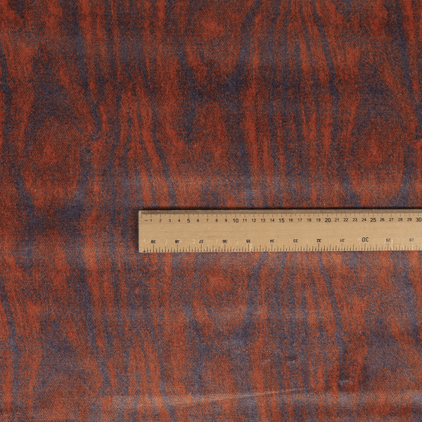 Purple Orange Colour Bark Striped Pattern Velvet Woven Upholstery Fabric JO-1027