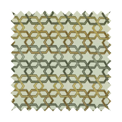 Yellow Grey White Colour Star Modern Pattern Chenille Upholstery Fabric JO-1028 - Roman Blinds