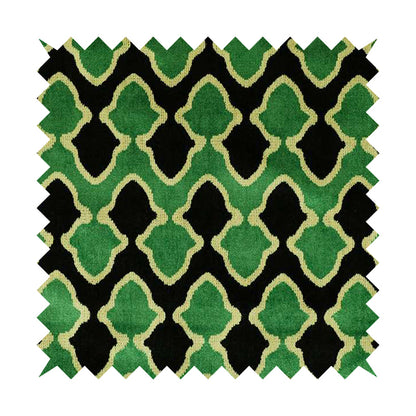 Green Black Colour Pattern Soft Velvet Upholstery Fabric JO-1030 - Made To Measure Curtains