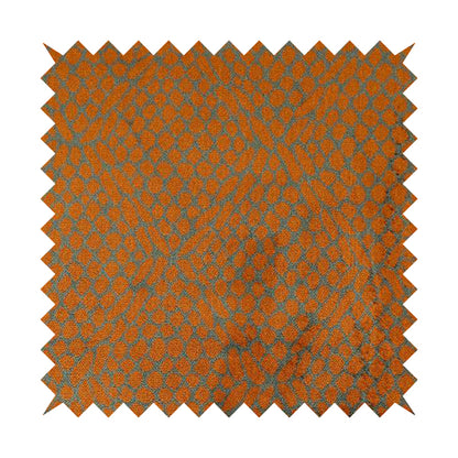 Orange Grey Colour Pebble Effect Pattern Soft Velvet Upholstery Fabric JO-1031 - Made To Measure Curtains