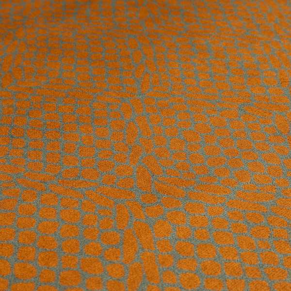 Orange Grey Colour Pebble Effect Pattern Soft Velvet Upholstery Fabric JO-1031 - Made To Measure Curtains