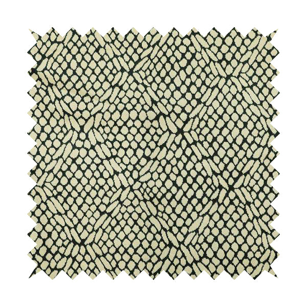Cream Navy Blue Colour Pebble Effect Pattern Soft Velvet Upholstery Fabric JO-1032