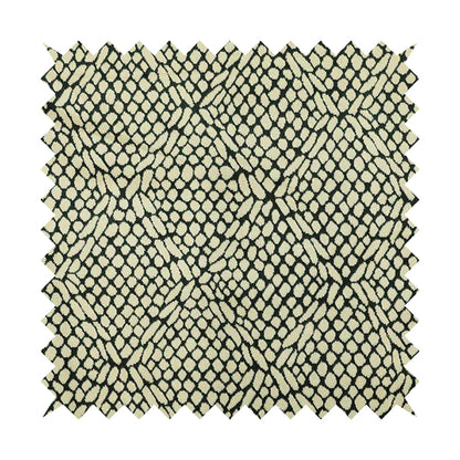 Cream Navy Blue Colour Pebble Effect Pattern Soft Velvet Upholstery Fabric JO-1032