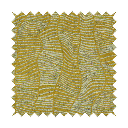 Abstract Pattern In Yellow Chenille Furnishing Curtain Upholstery Fabric JO-1033 - Made To Measure Curtains