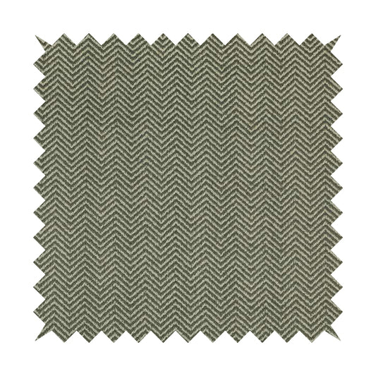 Grey Coloured Chevron Striped Chenille Furnishing Upholstery Fabric JO-1041