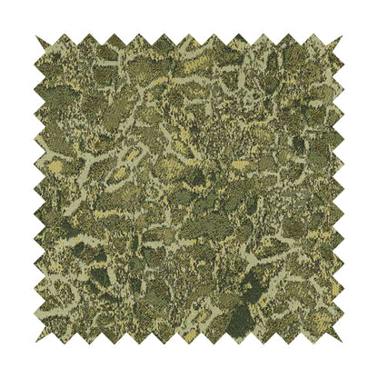 Abstract Camouflage Pattern In Green Colour Chenille Jacquard Upholstery Fabric JO-1048