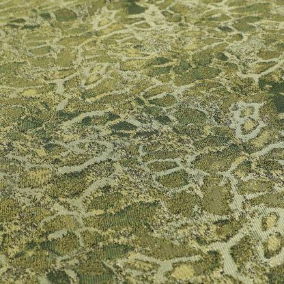 Abstract Camouflage Pattern In Green Colour Chenille Jacquard Upholstery Fabric JO-1048