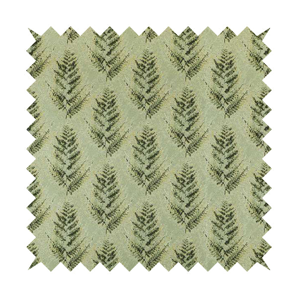 Shine Tone Green Silver Colour Tree Pattern Chenille Furnishing Upholstery Fabric JO-1052 - Made To Measure Curtains