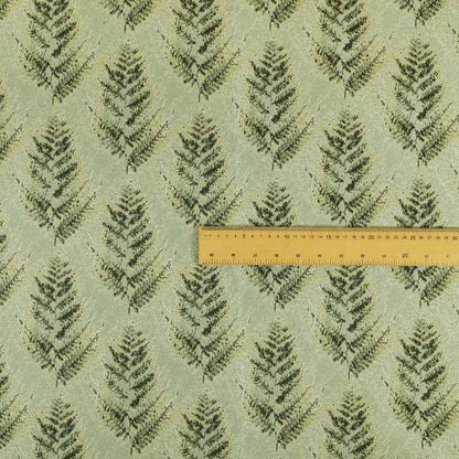 Shine Tone Green Silver Colour Tree Pattern Chenille Furnishing Upholstery Fabric JO-1052 - Roman Blinds