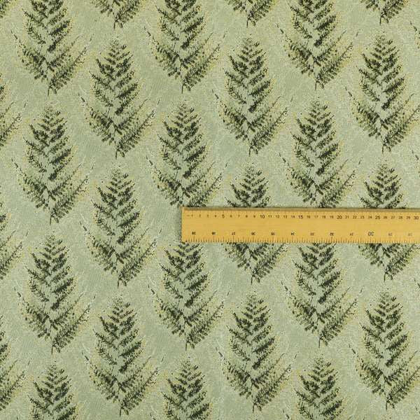 Shine Tone Green Silver Colour Tree Pattern Chenille Furnishing Upholstery Fabric JO-1052