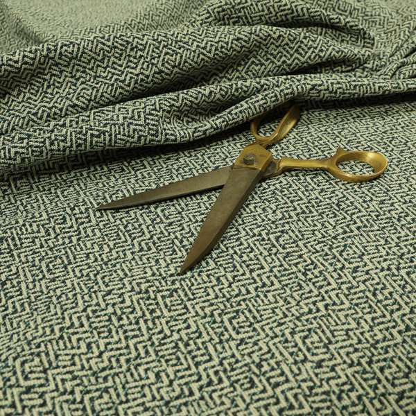 Crisscross Pattern Blue Colour Chenille Furnishing Upholstery Fabric JO-1053 - Made To Measure Curtains