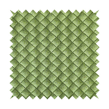 Squared Geometric Pattern Green Colour Chenille Upholstery Fabric JO-1055 - Made To Measure Curtains