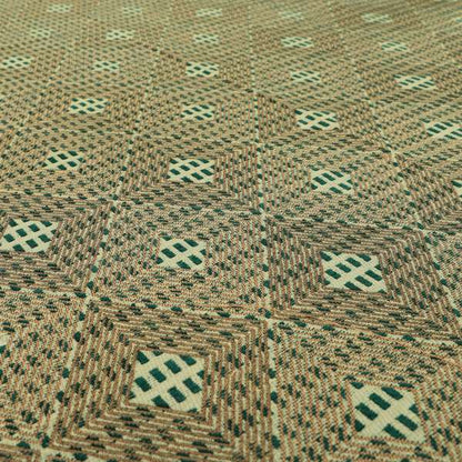 Teal Pink Colour Modern Geometric Pattern Soft Chenille Upholstery Fabric JO-1058 - Made To Measure Curtains