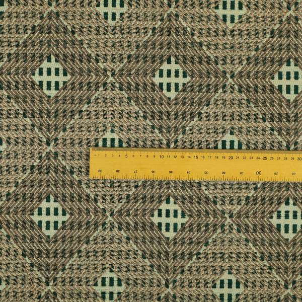 Teal Pink Colour Modern Geometric Pattern Soft Chenille Upholstery Fabric JO-1058 - Roman Blinds