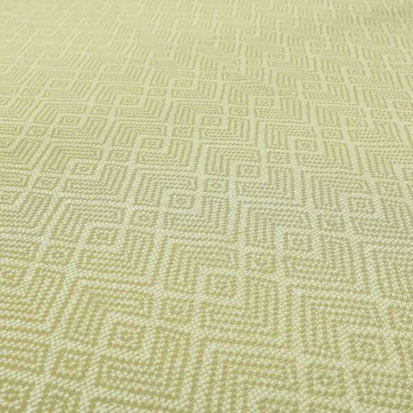 Cream Gold Colour Textured Geometric Pattern Soft Chenille Upholstery Fabric JO-1059