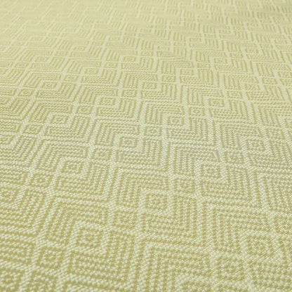 Cream Gold Colour Textured Geometric Pattern Soft Chenille Upholstery Fabric JO-1059