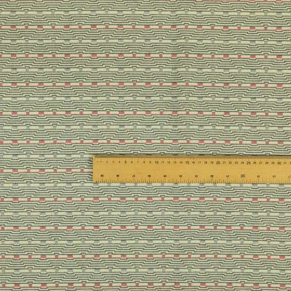 Striped Pattern Cream Grey Pink Colour Furnishing Upholstery Fabric JO-1064 - Roman Blinds