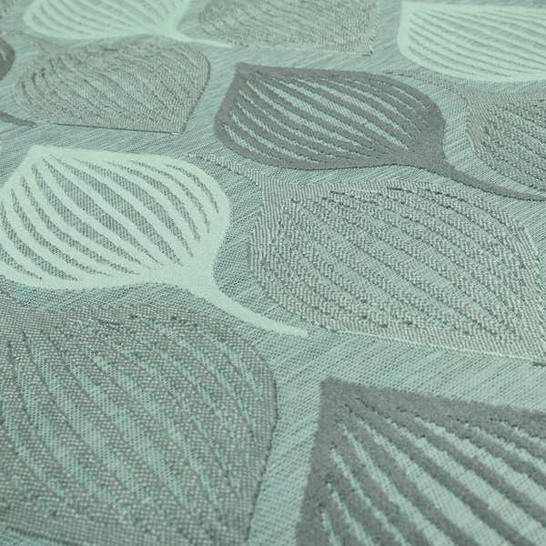 Geometric Balloon Pattern Cut Velvet Material Jade Green Grey Colour Upholstery Fabric JO-1065 - Roman Blinds