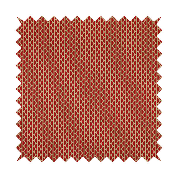 Vertical Striped Chenille Material In Red Beige Colour Upholstery Fabric JO-1067 - Handmade Cushions