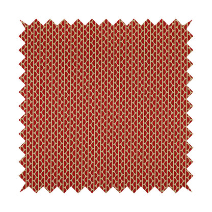 Vertical Striped Chenille Material In Red Beige Colour Upholstery Fabric JO-1067 - Handmade Cushions