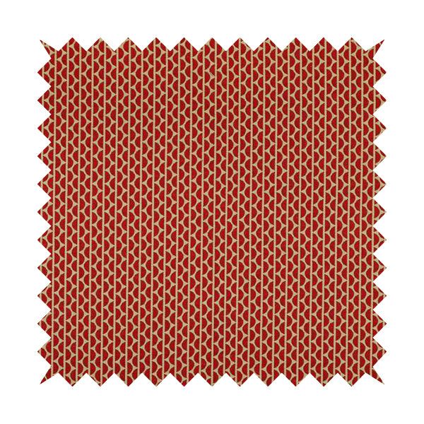 Vertical Striped Chenille Material In Red Beige Colour Upholstery Fabric JO-1067 - Made To Measure Curtains