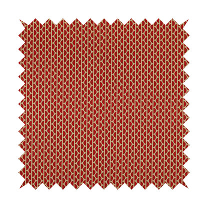 Vertical Striped Chenille Material In Red Beige Colour Upholstery Fabric JO-1067 - Made To Measure Curtains