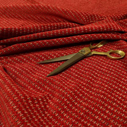 Red Colour Semi Plain Pattern Soft Chenille Upholstery Fabric JO-1072 - Roman Blinds