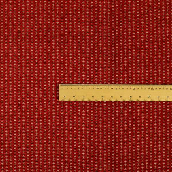 Red Colour Semi Plain Pattern Soft Chenille Upholstery Fabric JO-1072 - Made To Measure Curtains