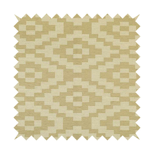 Beige Cream Colour Cubed Tetris Pattern Furnishing Upholstery Fabric JO-1075