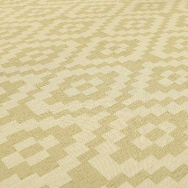 Beige Cream Colour Cubed Tetris Pattern Furnishing Upholstery Fabric JO-1075 - Handmade Cushions