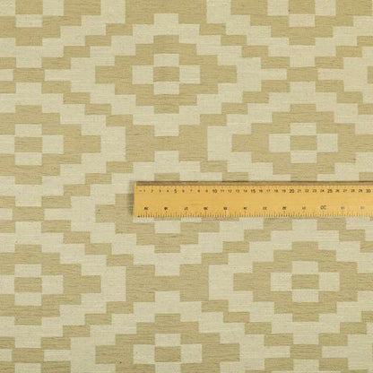 Beige Cream Colour Cubed Tetris Pattern Furnishing Upholstery Fabric JO-1075 - Made To Measure Curtains