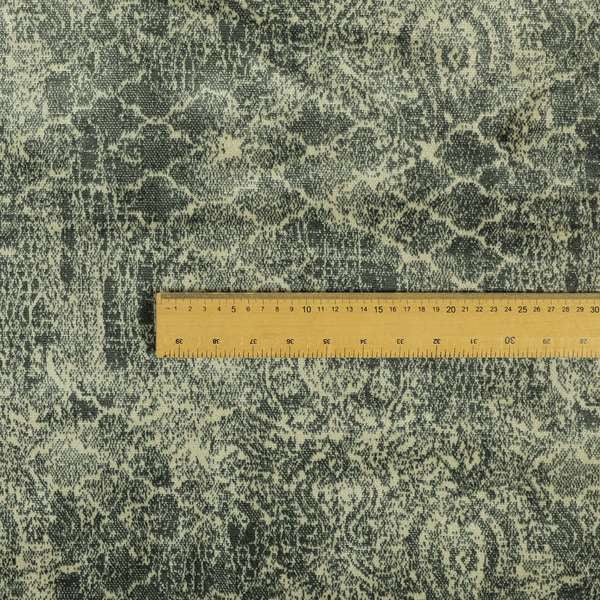 Traditional Damask Medallion Pattern Velvet Material Beige Grey Upholstery Fabric JO-1076 - Made To Measure Curtains